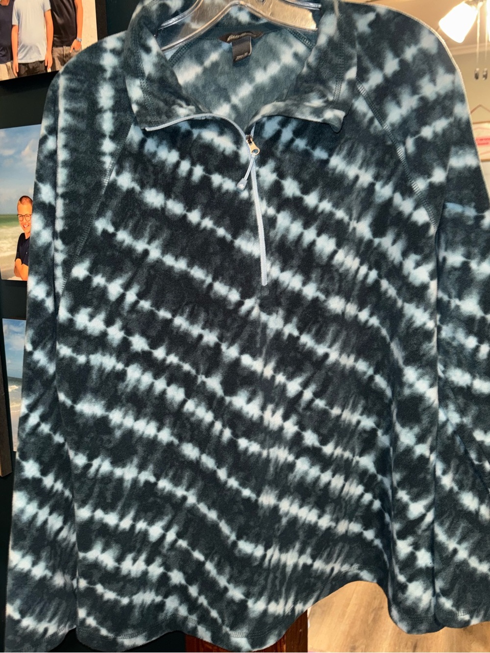 Women’s Eddie Bauer Green Tie-Dye Quarter-Zip Fleece- Sz XL